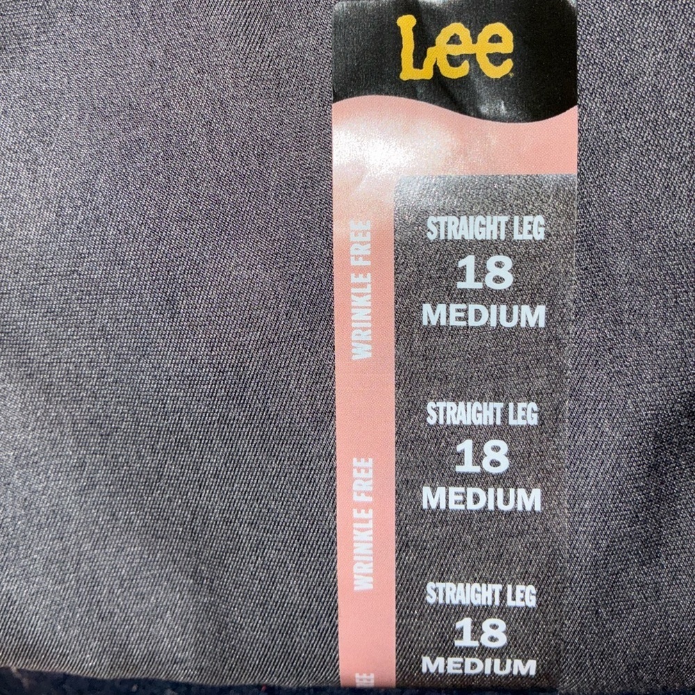 Lee Charcoal Heather Wrinkle-Free Pants Straight Leg Pant size 18 - Picture 7 of 10